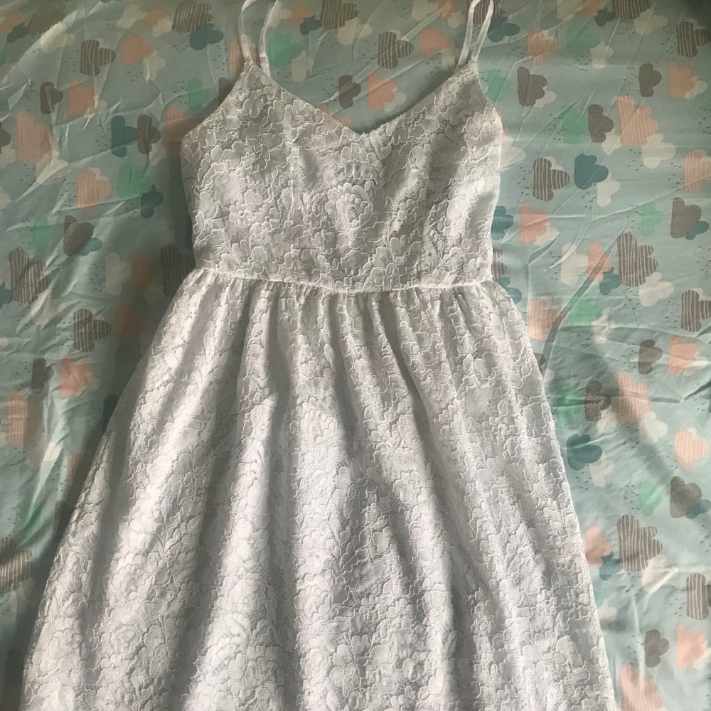 Forever 21 White Lace Strap Midi Dress